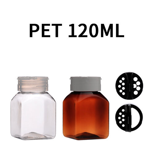 ボトル「多用途容器」粉末 K120ml 四角 (100個)