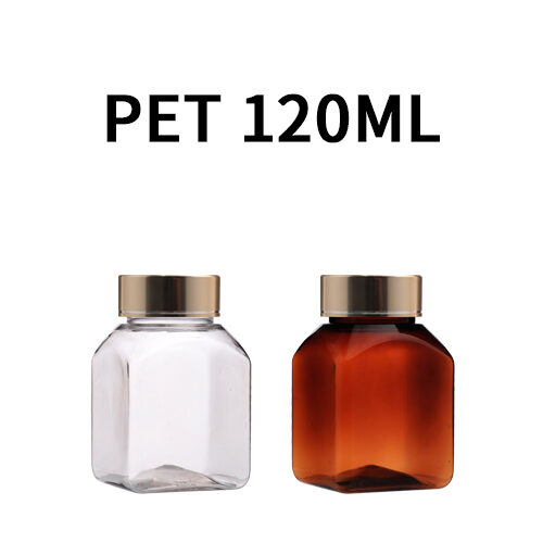 ボトル「多用途容器」光金属キャップ K120ml 四角 (100個)