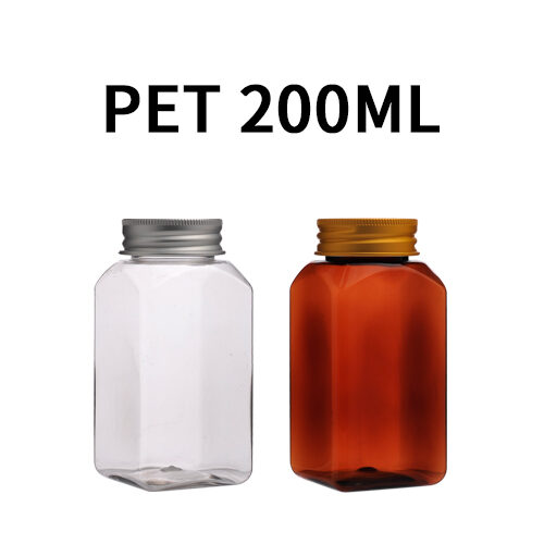 ボトル「多用途容器」アルミキャップ K200ml 四角 (100個)
