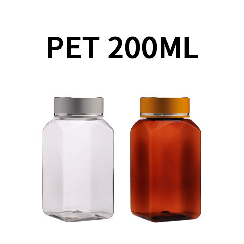 ボトル「多用途容器」金属キャップ K200ml 四角 (100個)