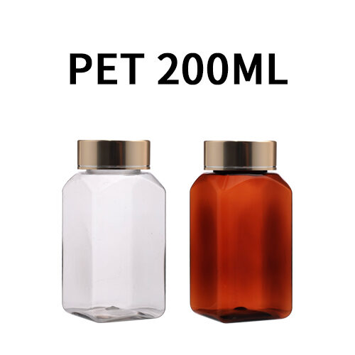 ボトル「多用途容器」光金属キャップ K200ml 四角 (100個)