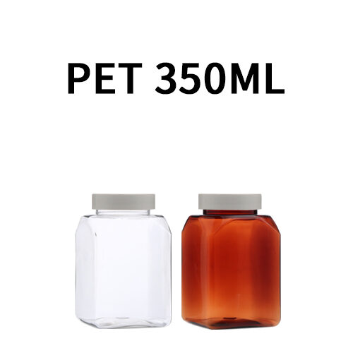 ボトル「多用途容器」シングルキャップ K350ml 四角 (160個)