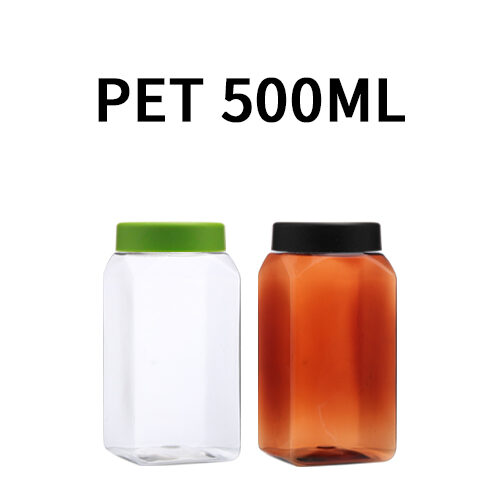 ボトル「スクリューキャップ容器」無光Rキャップ K500ml 四角 (192個)