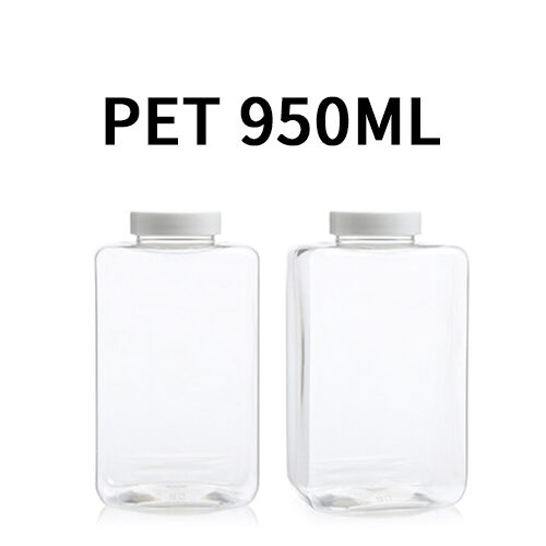 ボトル「多用途容器」シングルキャップ K950ml 四角 (96個)