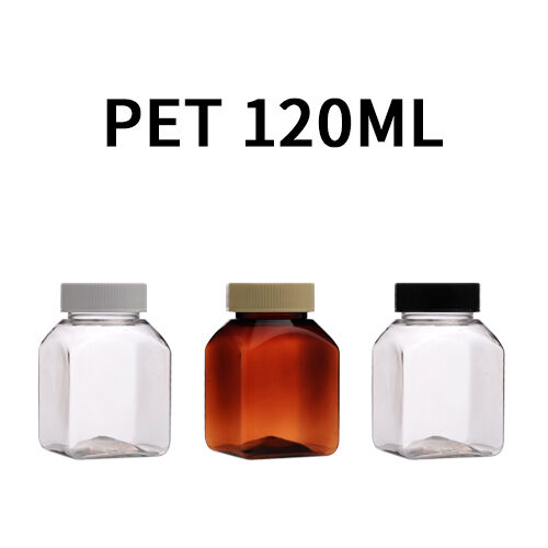 ボトル「多用途容器」一般キャップ K120ml 四角 (200個)