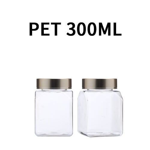 ボトル「多用途容器」光金属キャップ K300ml 四角 (180個)