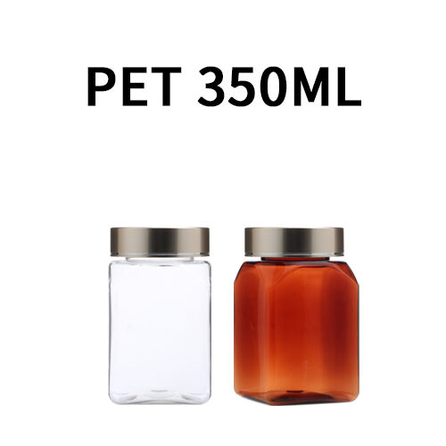 ボトル「多用途容器」光金属キャップ K350ml 四角 (160個)