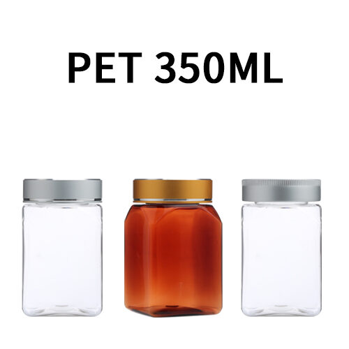 ボトル「多用途容器」金属キャップ K350ml 四角 (160個)
