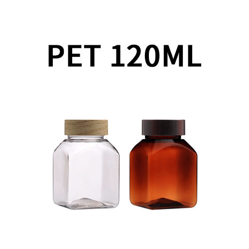 ボトル「多用途容器」パターンキャップ K120ml 四角 (100個)