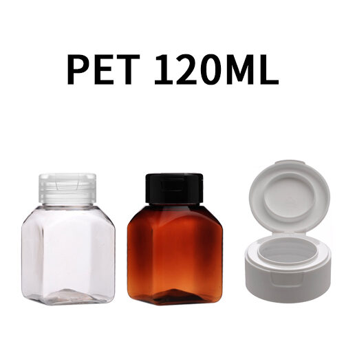 ボトル「多用途容器」ワンタッチ K120ml 四角 (100個)