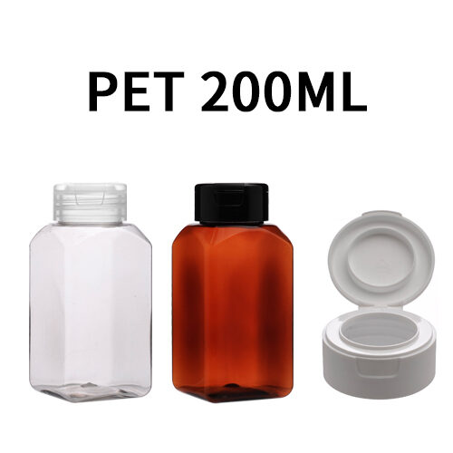 ボトル「多用途容器」ワンタッチ K200ml 四角 (100個)