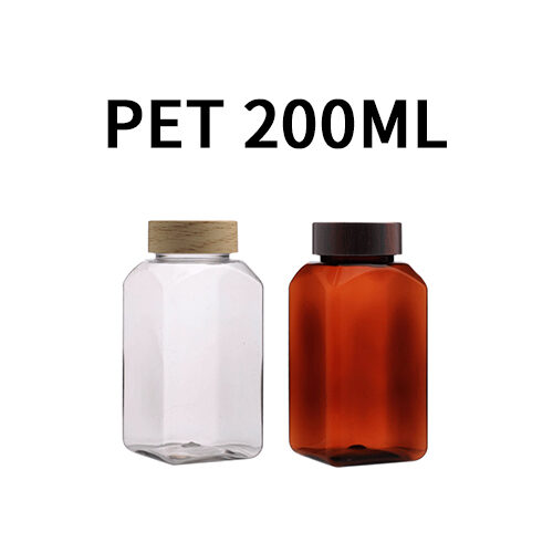 ボトル「多用途容器」パターンキャップ K200ml 四角 (100個)