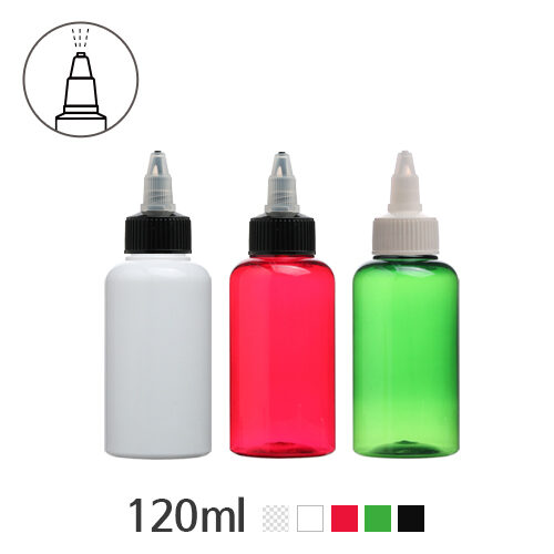 ボトル「生活容器」トンガリキャップ(A形) 120ml (24Ø) ボトル_ロット100個