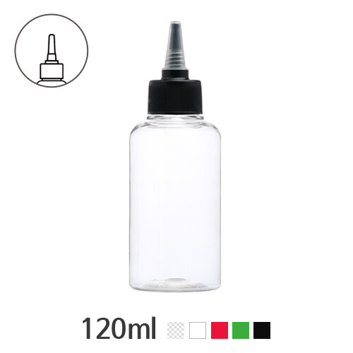 ボトル「生活容器」トンガリキャップ(B形) 120ml (24Ø) ボトル_ロット100個
