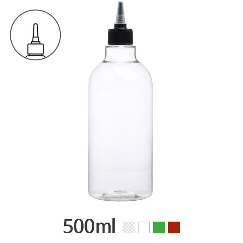 ボトル「生活容器」トンガリキャップ(B形) 500ml (24Ø) ボトル_ロット138個